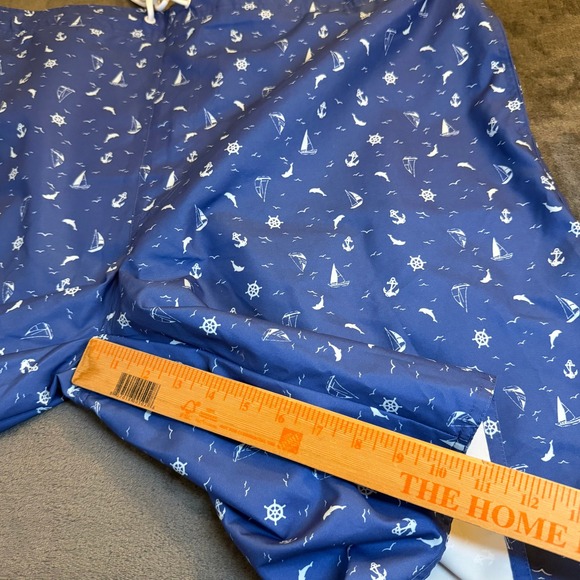 St Johns Bay Swim Trunks Mens 4XLT Blue Nautical Sailboat Anchor Elastic Waist - Picture 9 of 13